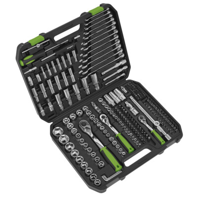 Socket Set 219pc 1/4'', 3/8'' & 1/2''Sq Drive WallDrive Metric - Sealey S01212 New