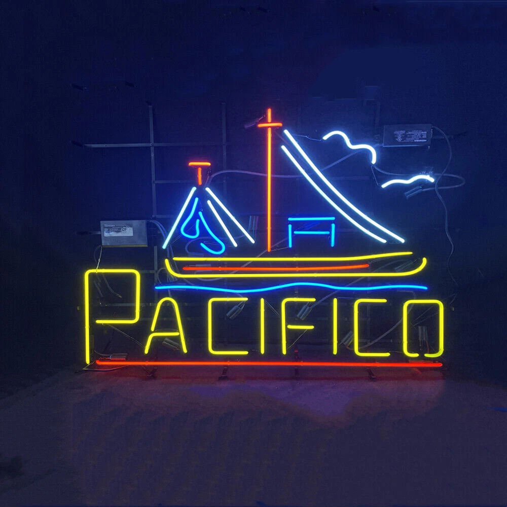 New Pacifico Sailboat Neon Sign 24x20 Store Beer Bar Handmade Wall Decor Art