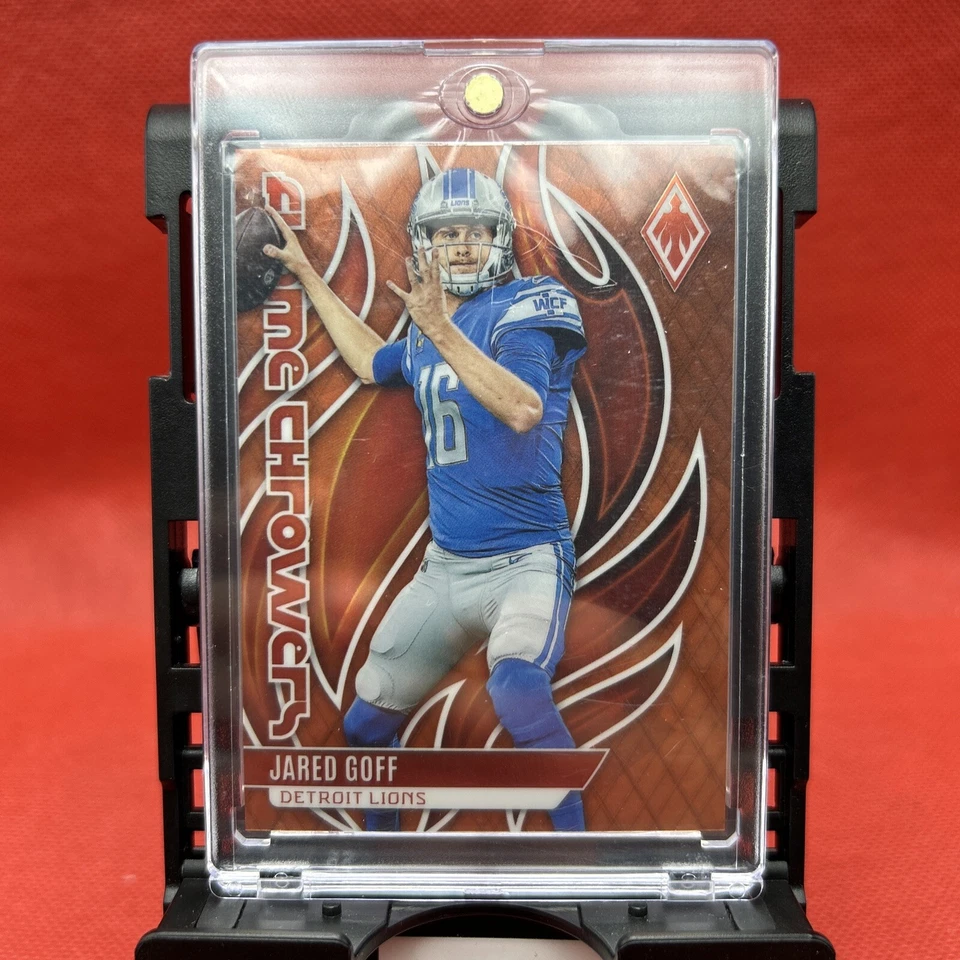 2023 Phoenix Numbered /99 FLAME THROWERS Orange #FLA-5 Jared Goff Detroit Lions - Image 3 of 4