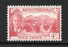 Montserrat 1951 4c Carmine SG 126 Mnh.