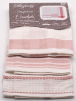 3Er Set GeschirrtüCher KüChentüCher 50 X 70 Cm Baumwolle Weiß Rosa
