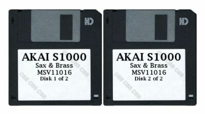 Akai S1000 Set of Two Floppy Disks Sax & Brass MSV11016