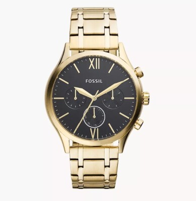 Fossil Herren Armbanduhr | BQ2366 Fenmore Multifunktion | Edelstahl/Goldfarben