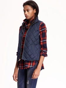 Nwt Old Navy Women Quilted Barn Vest Jacket Coat Navy Olive Black