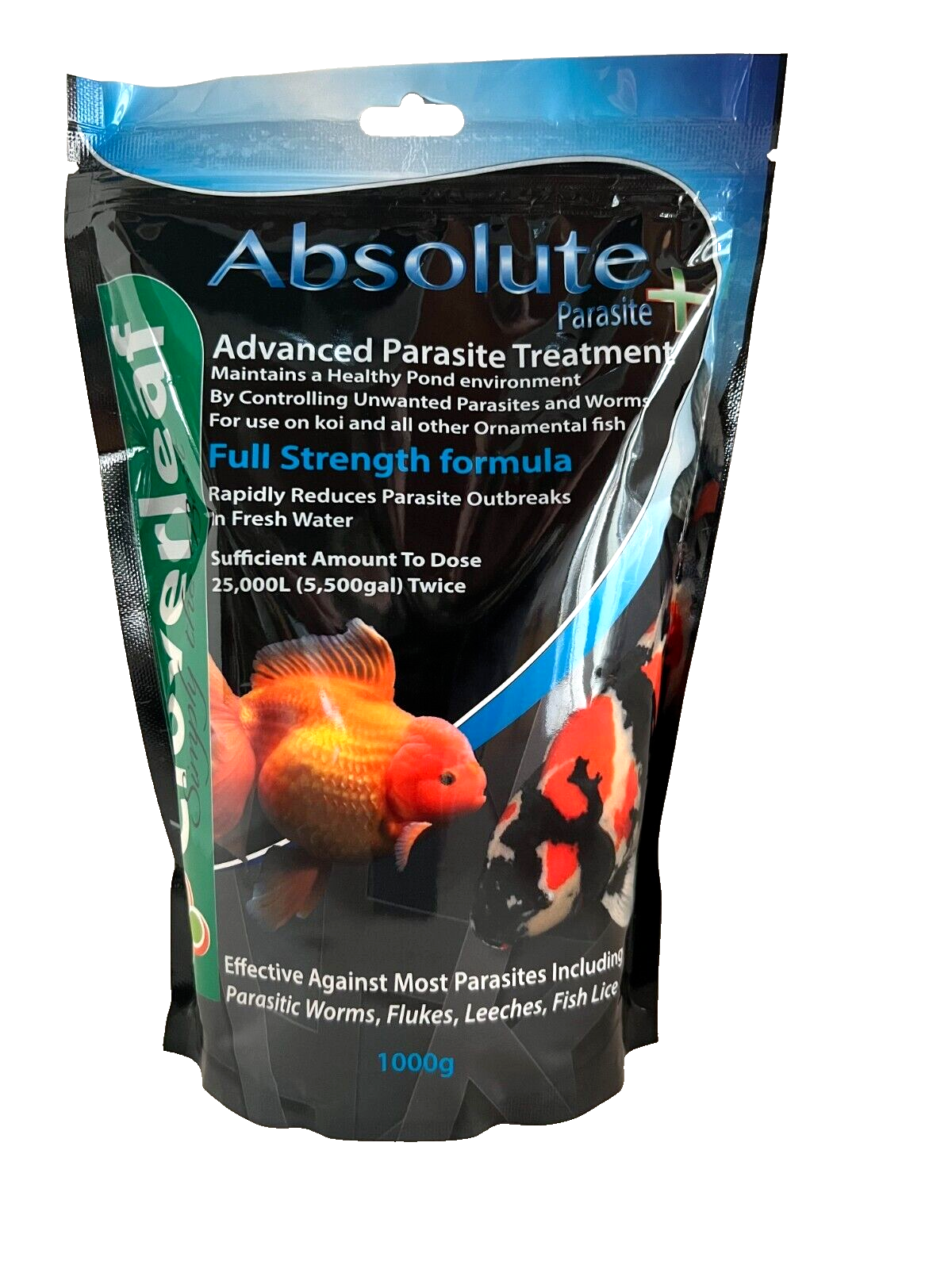 Cloverleaf Absolute Parasite+ 1000g Worm Fluke Koi Pond Treatment