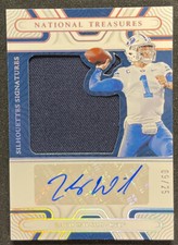 Zac Wilson 2022 Panini National Treasures Silhouette Auto Patch #9/25 ENN Cards