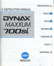 Minolta 700si Dynax Maxxum Instruction Manual