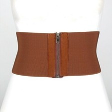 Femme Ceinture Élastique Fermeture Éclair Corset Large Vintage Rétro Accessoires