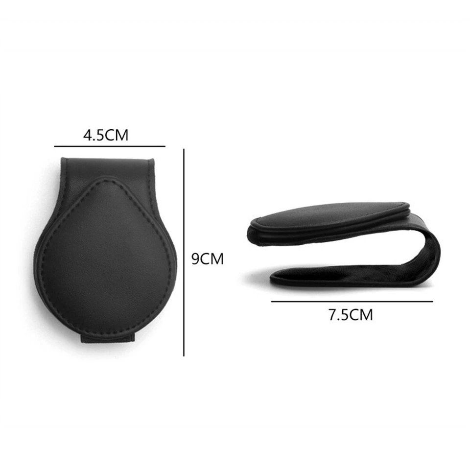 Car Sunvisor Leather Ticket Card Clip Sunglasses Glasses Holder Eyeglasses Mount - Image 4 of 4