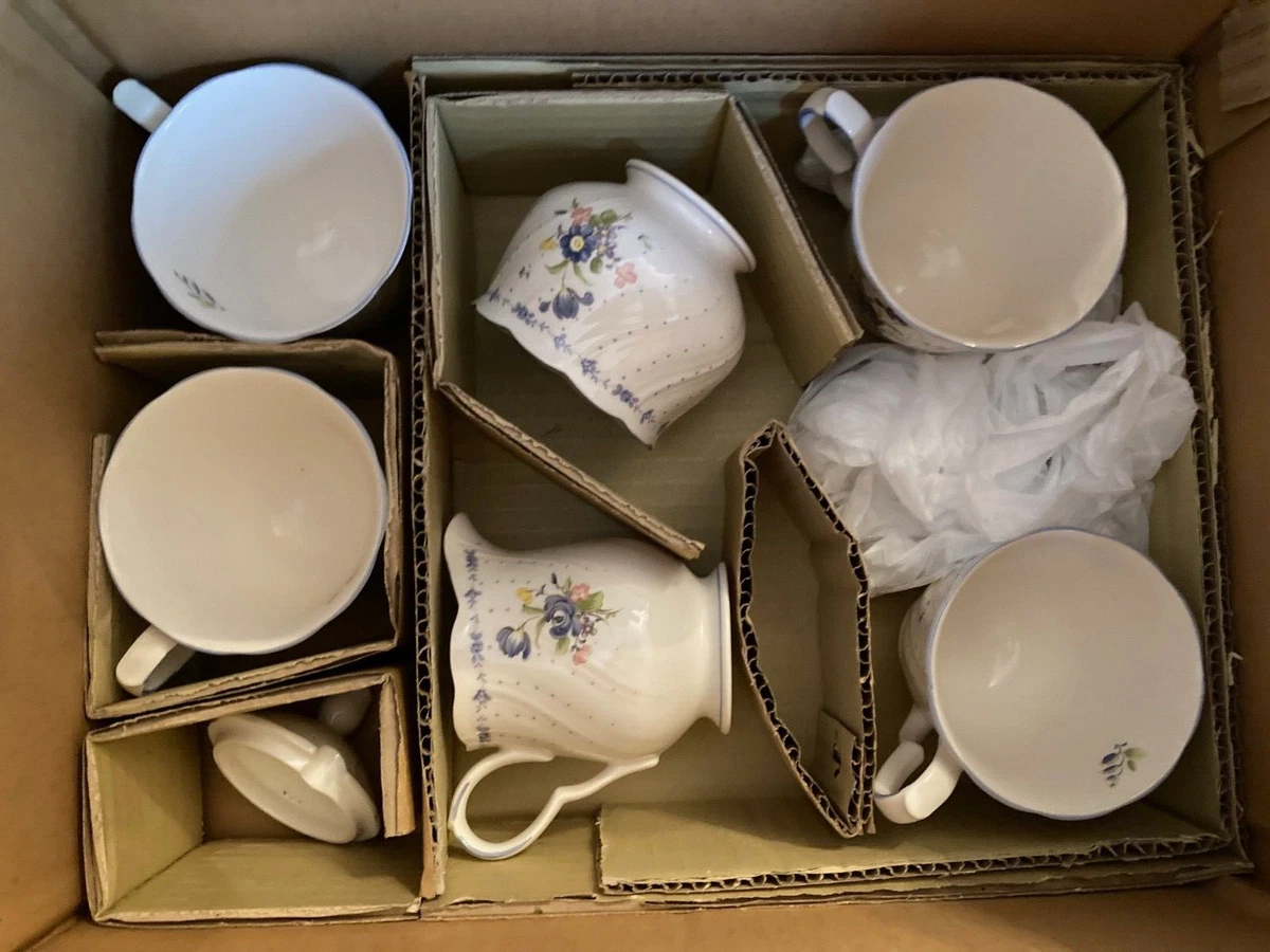 Nikko Blue Peony Fine Tableware Sugar Bowl with Lid Creamer Four