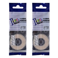 2PK Black on Clear Tape Cartridge XR-18X for Casio KL7000 EZ Label 18mm