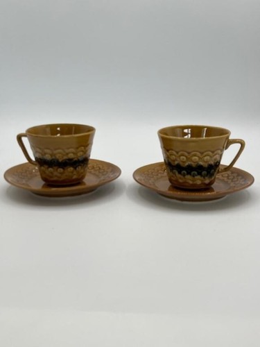 Chodziez Made In Poland Beige & Black Cup & Sauce Set of 2 - Picture 2 of 5