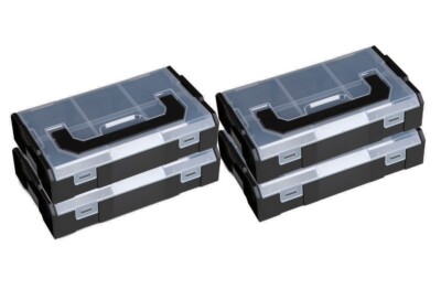 4 Stück Werkzeugkoffer Sortimo L-BOXX Mini anthrazit Deckel transparent