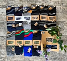 Green Treat Men's Bamboo Cotton Cosy  Outdoor Socks choose NEW FREE SHIPPING