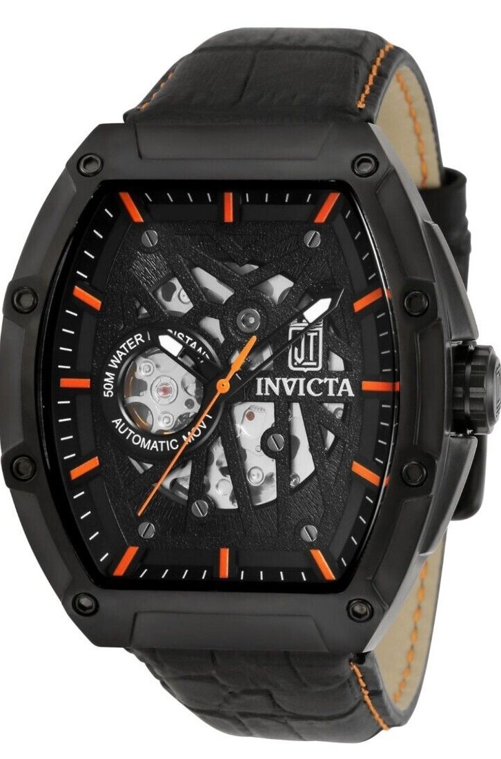 Limited Ed Invicta 46mm Jason Taylor SS Skeleton Dial Black Case