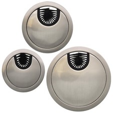 Cable Tidy Desk Grommet BRUSHED NICKEL Wire Management Cord Port Hole Cap Cover
