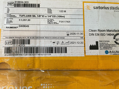 Sartorius TruFlux SIL Tubing 1/8 in. ID x 1/4 in. OD 100 m FSA117425 silicone