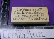 CHRISTMAS GIFT FROM HEAVEN FILLED JOY RUBBER STAMP DARCIES K5582 CREAKYATTIC