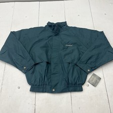 Vintage MV Sports Teal Green Outerwear Jacket Zip Front Pockets Adult Size L NEW