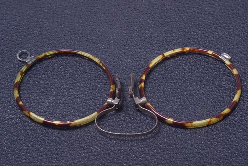 ✅ 1 ANTIQUE TORTOISE PINCH PINCE NEZ READING NOSE GLASSES *UNUSED* FRAMES ONLY - Picture 4 of 6