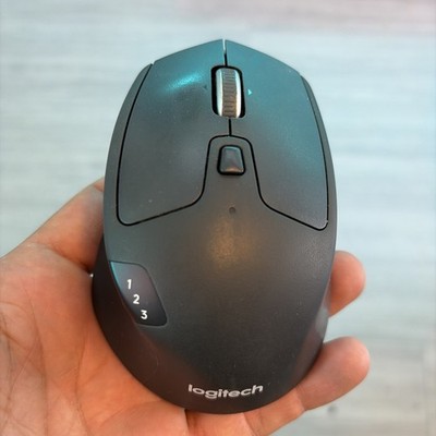 Logitech M720 Triathlon Multi-Device Wireless Mouse USB Receiver Bluetooth Black