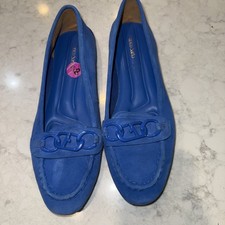 Sarto Franco Women's Blue Loafers, Size 9M Leather Upper Balance Man Made