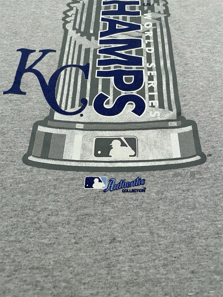 Camiseta Kansas City Royals 2015 World Series Champions cinza majestosa tamanho XL - Imagem 2 de 4