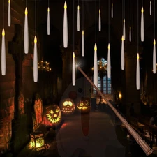  20pcs Flameless Taper Floating Candles with Magic Wand Remote, Flickering