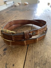 Vintage Blonde Alligator Leather Belt in Size 32 Skinny See photos