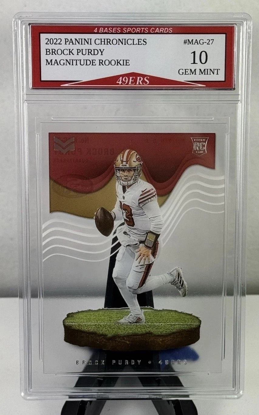 2022 Panini Chronicles Brock Purdy 49ers Clear Magnitude Rookie Card Gem Mint 10