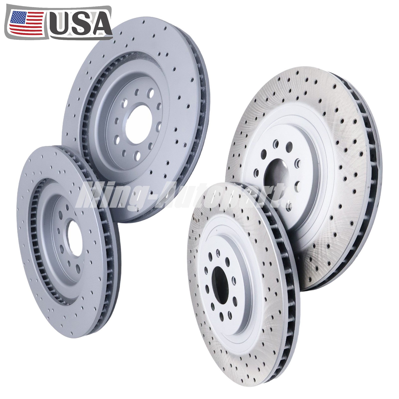 Set of 4 Front & Rear Brake Rotor For 2017-2022 Maserati Ghibli Quattroporte
