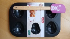2-tlg. Set Osterhase ZENKER Backblech Muffins-Backform mit Teigschaber Neu + OVP