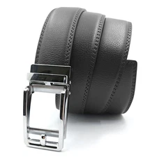 New Genuine Leather Mens Ratchet Belt Belts For Men Adjustable Automatic Buckle