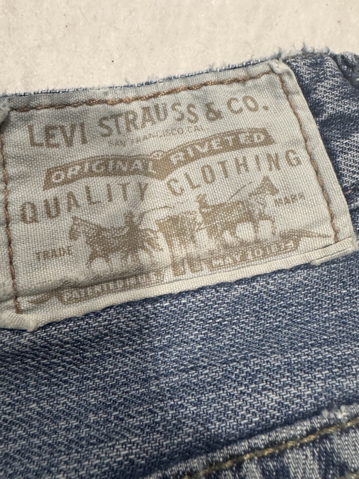 Levi Strauss Co 539 Vintage Straight Eco Jeans Mens W36 L34 White Green Tab Y2K image 9