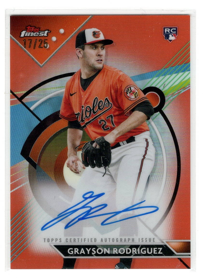 2023 Topps Finest Grayson Rodriguez RC Auto Orange Refractor /25 Rookie | SP