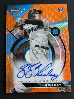 2023 Topps Finest JJ Bleday RC Auto /25 Orange Wave Refractor