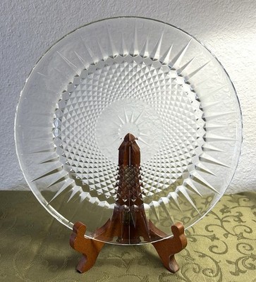 Vintage Diamant By Cristal D' Arques Clear Glass Torte Plate - 12 1/2 Inches