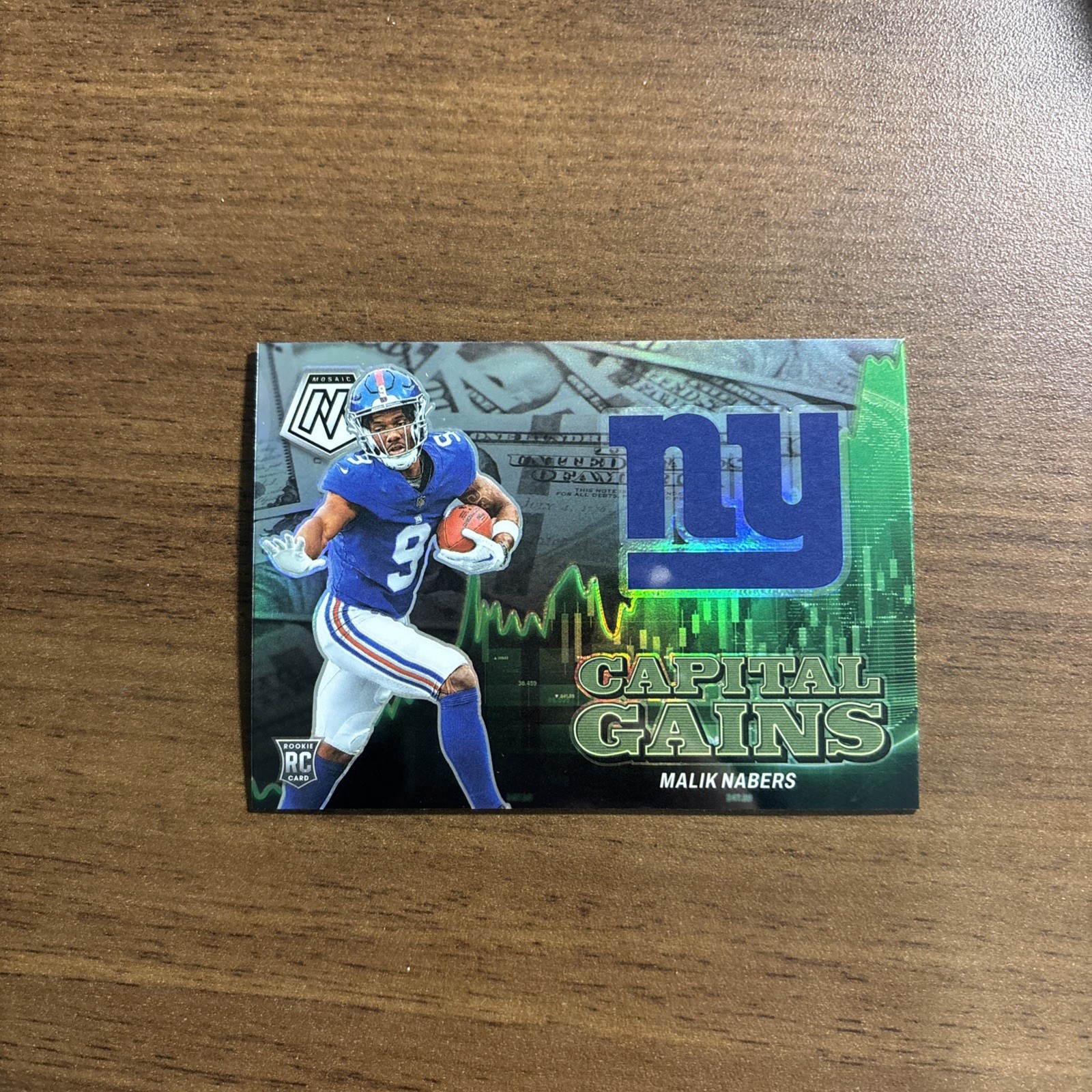 2024 Panini Mosaic - Capital Gains Silver Prizm #23 Malik Nabers (RC)