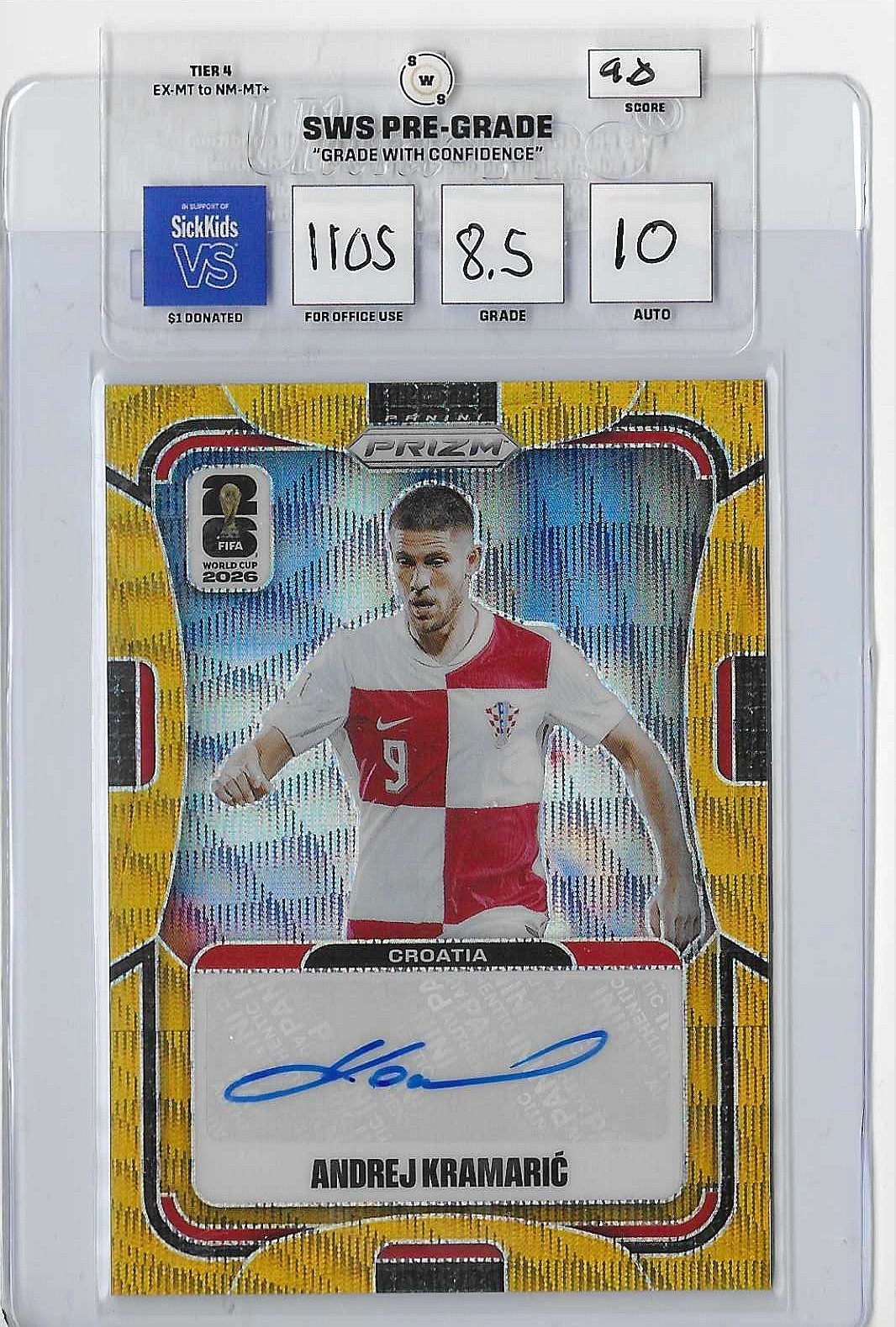2026 PANINI Prizm WC Andrej Kramaric Croatia AUTO Gold Wave /10 SWS PRE-GRADE 10