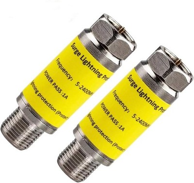 Cable Protector for TV - 2PCS Coaxial Surge Protector for Satellite Antenna Cabl