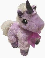Dan Dee Purp Unicorn Plush Stuffed Animal Small Toy - Rainbow Glitter - 7 Inch