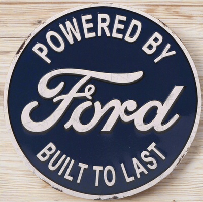 #ad #ad Ford Powered By Ford Built To Last Round Metal Magnet $14.99