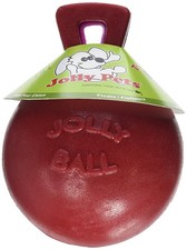 Jolly Pets Tug-N-Toss 4.5-inch Red Rubber Ball with Handle Toy for Dogs - 2 Pack