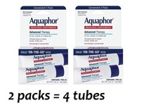 Lot of 2 Aquaphor Advanced Therapy Healing Ointment To-Go Pack 0.35oz Exp 08/26
