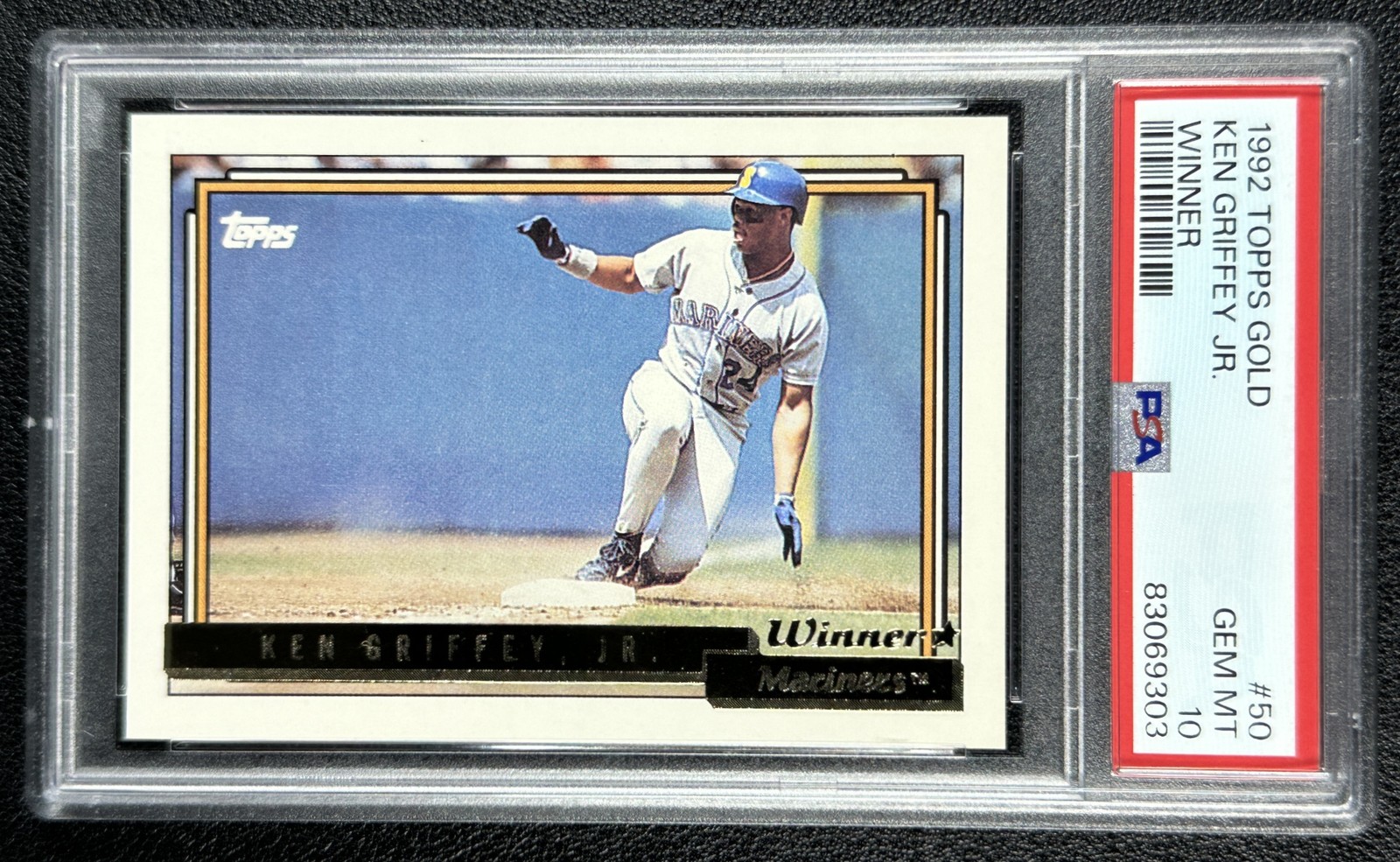 KEN GRIFFEY JR. PSA 10 1992 TOPPS #50 GOLD WINNER MARINERS 9303