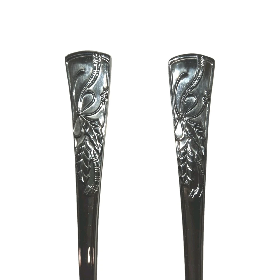 Lenox Utensilios para servir de vacaciones 2 tenedor de carne de lasaña Cinta de acebo Navidad Foto 3 de 4