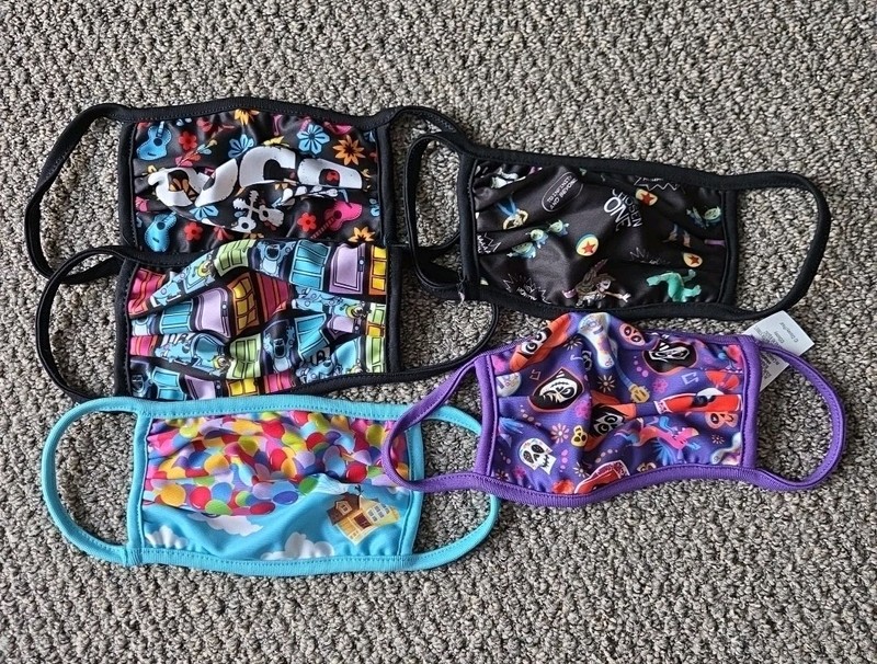 Disney Adult Cloth Face Masks Size Large Lot Of 5 Coco Toy Story Up