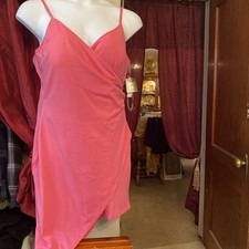 Planet Gold- Pink Wrap Dress Hi Low Stretch Bodycon Women’s XXXL Carmine rose