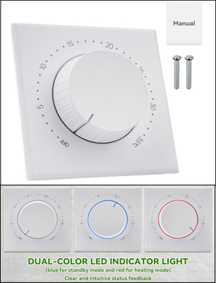 Manuelle Fußbodenheizung Thermostate 16A 95-240VAC Mechanischer Knopf Thermostat