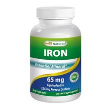 Iron Ferrous Sulfate 240 Tabs 65 Mg by Best Naturals